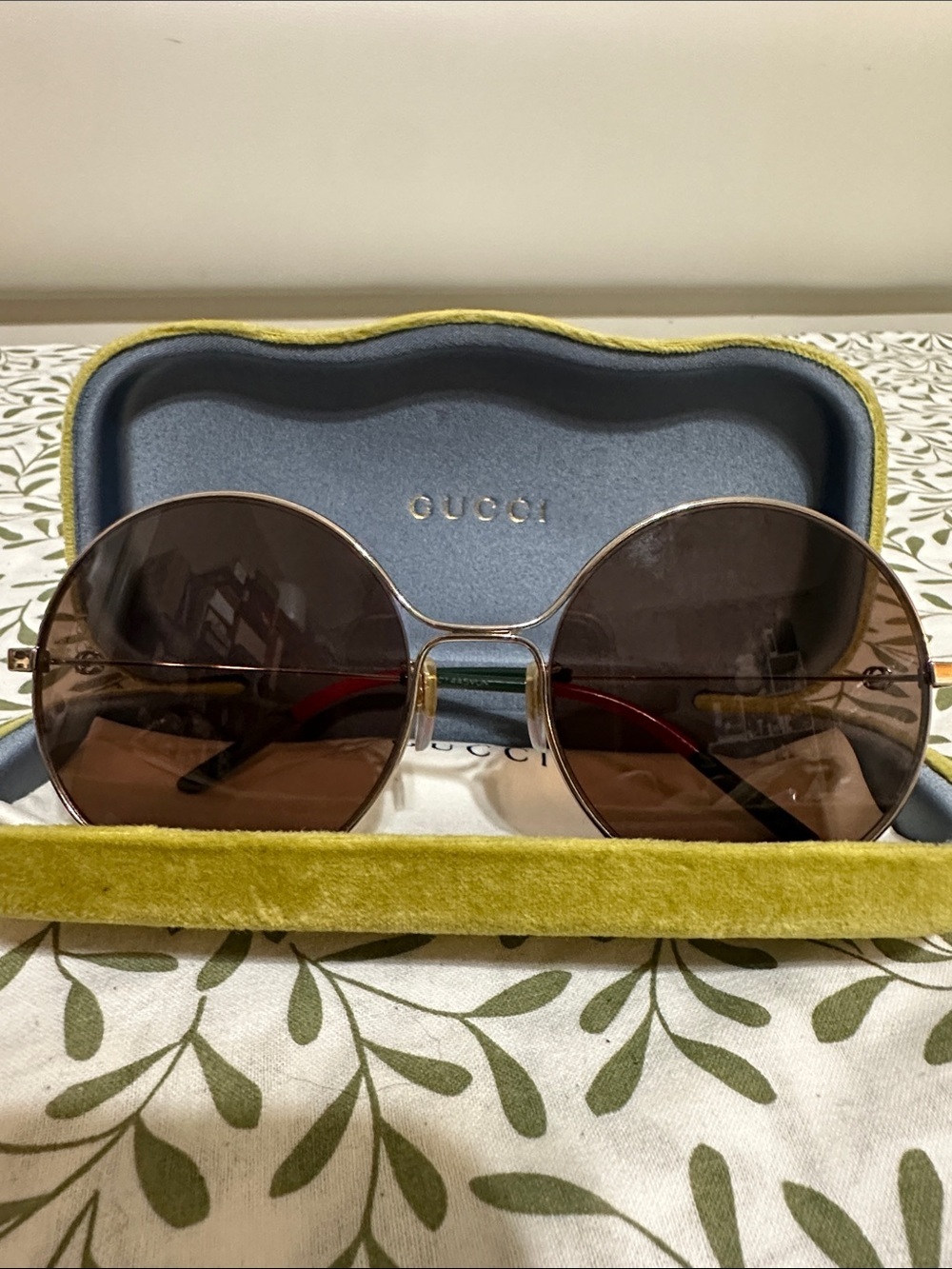 Gucci Women's Round Brown Lens Sunglasses